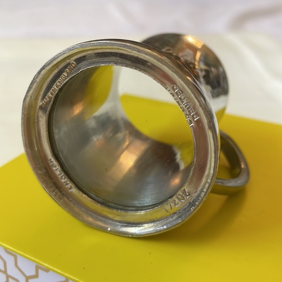 VTG made in England Pewter Glass bottom 1 1/2 oz measuring cup - Picture 9 of 10